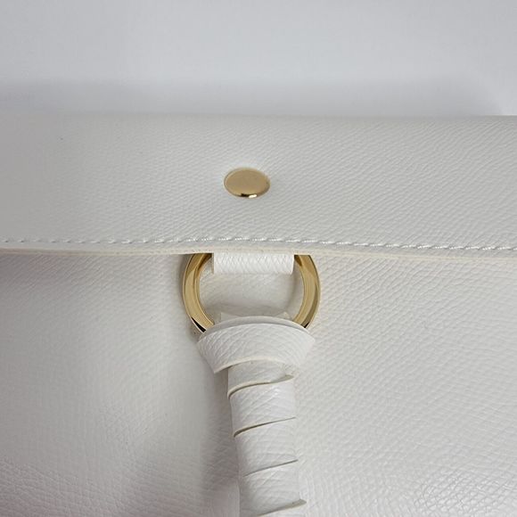 Chicos Convertible Tassel Crossbody Bag Fold Over Bag Zip Up‎ White - Picture 9 of 14